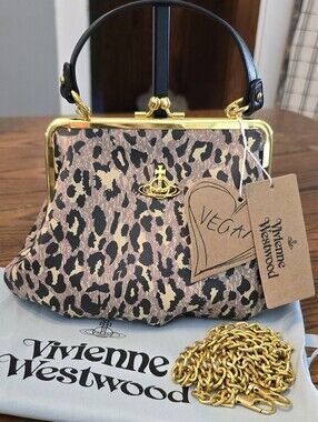 Vivienne Westwood Granny Frame Crossbody/Handbag In Leopard Print NWT